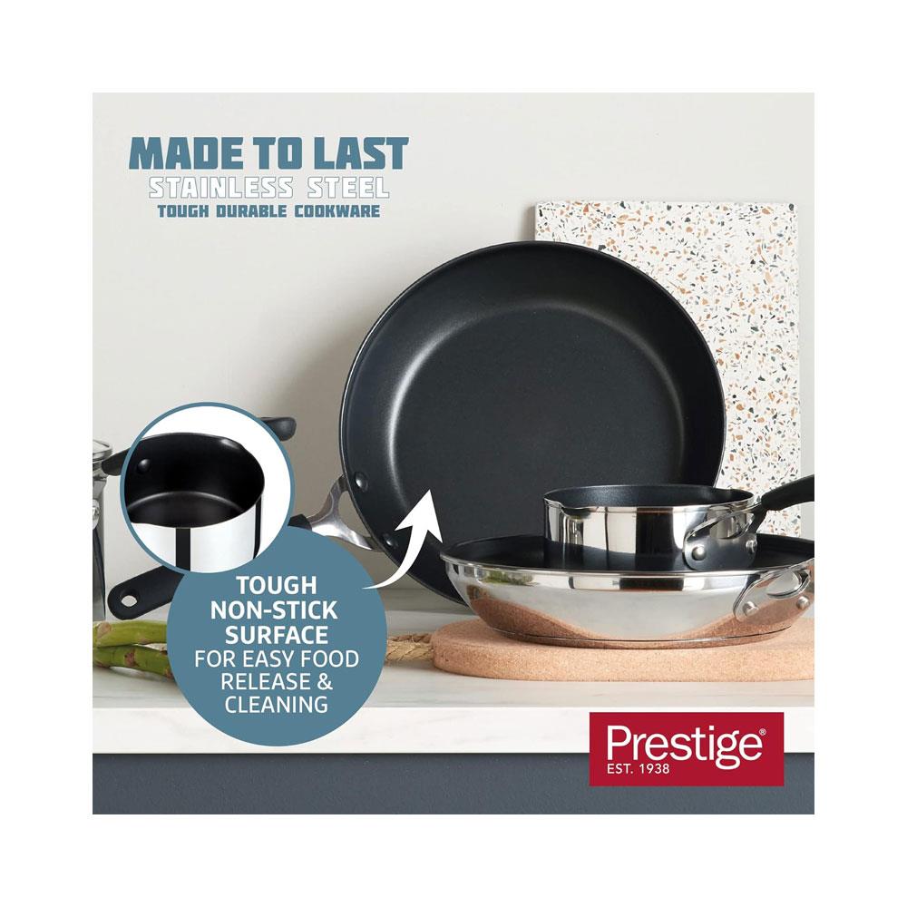 Prestige Made To Last Stainless Steel Non-Stick Milk Pan 14cm/0.9 Litres - Silver