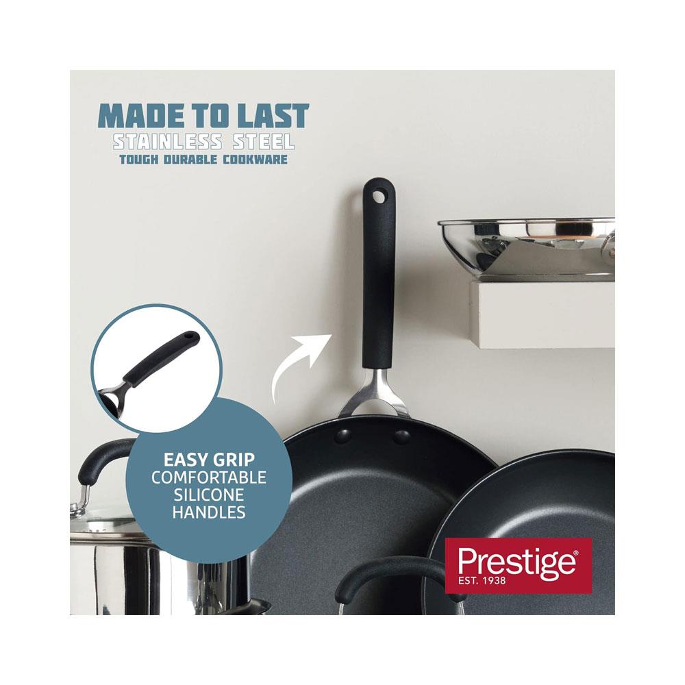 Prestige Made To Last Stainless Steel Non-Stick Milk Pan 14cm/0.9 Litres - Silver
