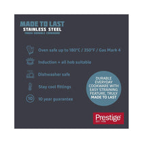 Prestige Made To Last Stainless Steel Non-Stick Milk Pan 14cm/0.9 Litres - Silver
