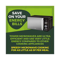 Tower Cavaletto Manual Microwave With 5 Power Levels 800W 20 Litre - Black & Rose Gold