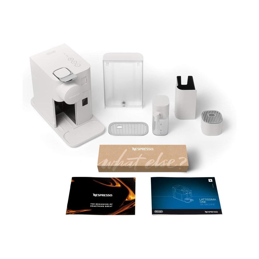 Delonghi Nespresso Latissima One Pod Coffee Machine With Milk Frother 1450W 1 Litres - White