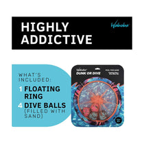 Waboba Dunk or Dive Pool Toy Toss Game Floating Ring Net & Dive Ball Set - Multicolour