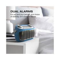 Audible Fidelity Detroit DAB/DAB Plus Retro Radio With Alarm Clock LCD Display - Blue