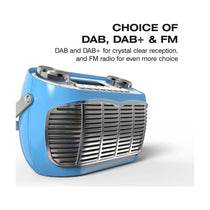 Audible Fidelity Detroit DAB/DAB Plus Retro Radio With Alarm Clock LCD Display - Blue