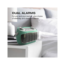 Audible Fidelity Detroit DAB/DAB Plus Retro Radio With Alarm Clock LCD Display - Green