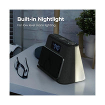 i-box Glow Bedside Alarm Clock With Bluetooth Wireless Charging & Nightlight 5W Stereo Speaker - Black