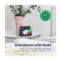 i-box Glow Bedside Alarm Clock With Bluetooth Wireless Charging & Nightlight 5W Stereo Speaker - Black