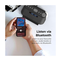 i-box Glow Bedside Alarm Clock With Bluetooth Wireless Charging & Nightlight 5W Stereo Speaker - Black