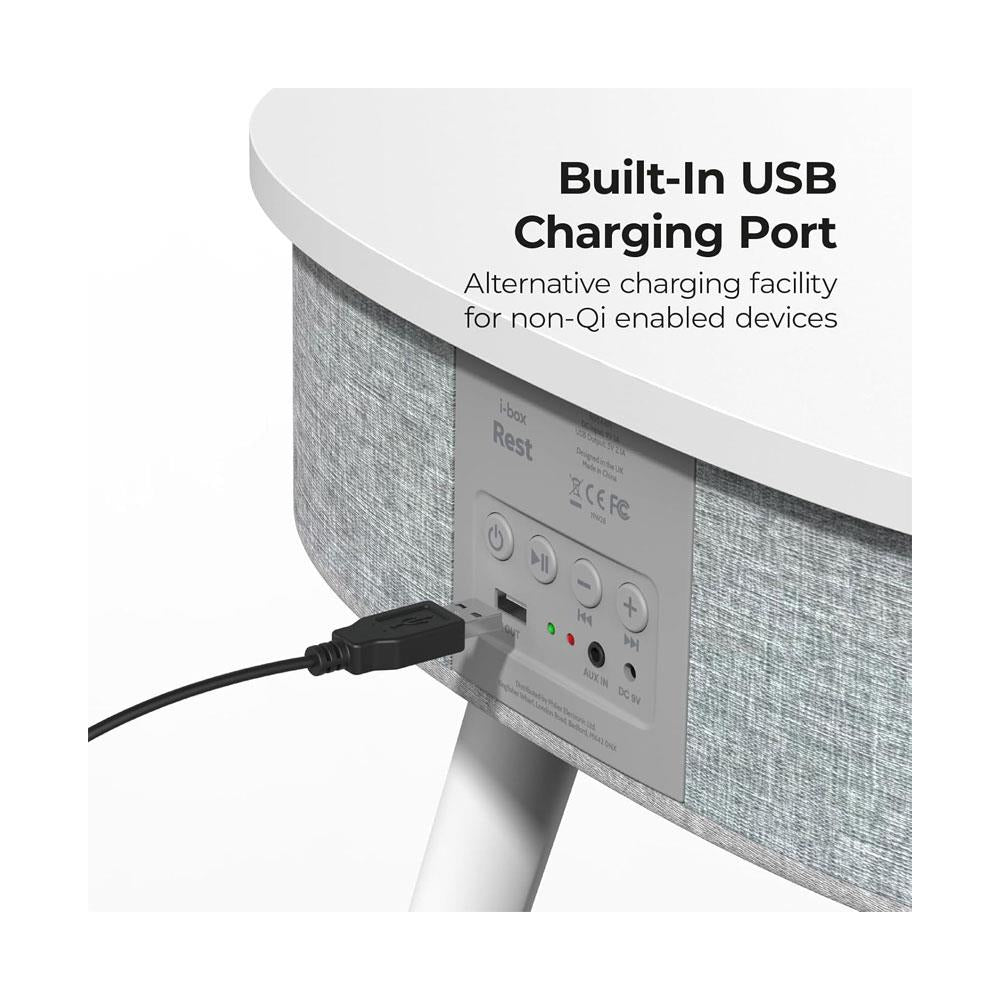 i-box Rest Bluetooth Table Speaker With Wireless Charging 20W Stereo Speakers - White