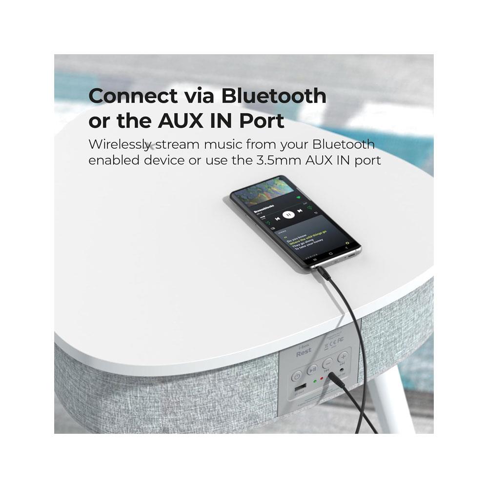 i-box Rest Bluetooth Table Speaker With Wireless Charging 20W Stereo Speakers - White