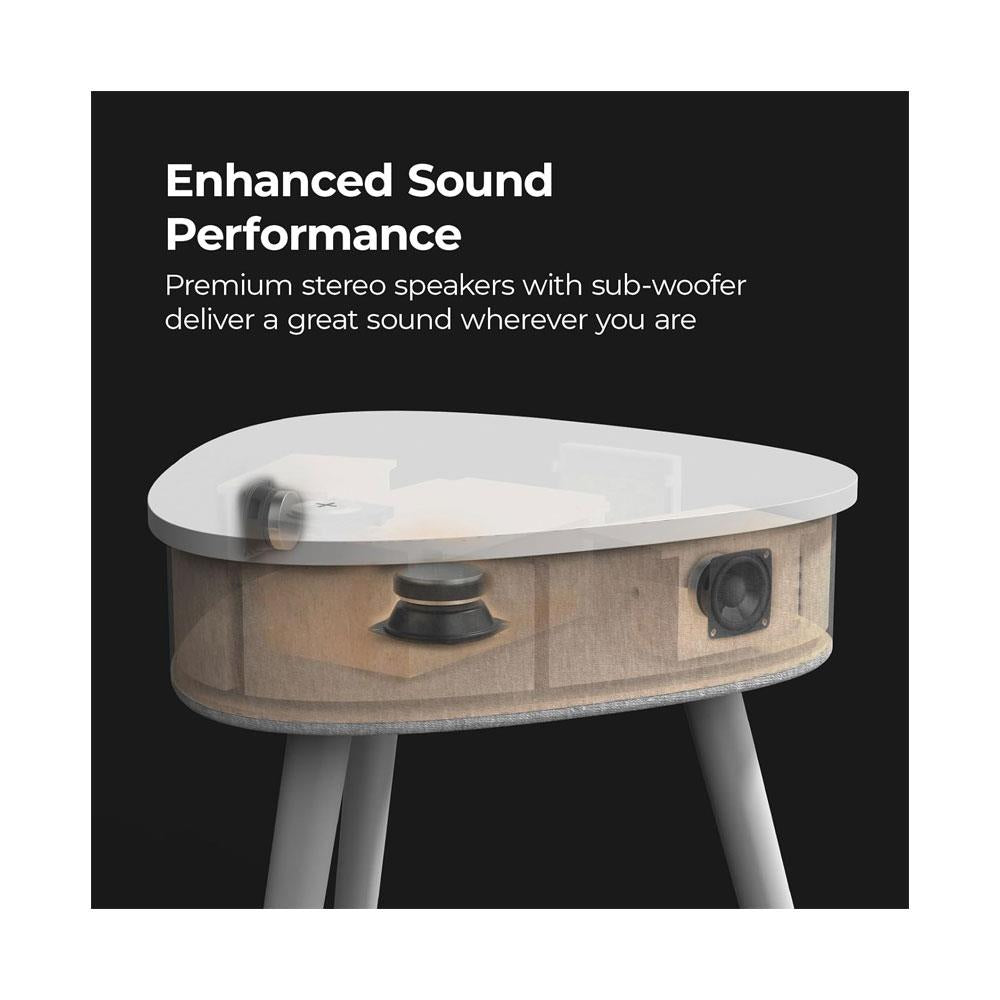 i-box Rest Bluetooth Table Speaker With Wireless Charging 20W Stereo Speakers - White