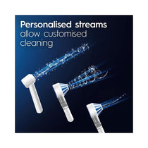 Oral-B Oral Health Center Irrigator Water Flosser 1 Oxyjet Nozzle 1 Water Jet Nozzle 1 iO4 Electric Toothbrush & 2 Heads - White