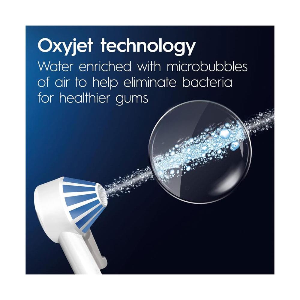 Oral-B Oral Health Center Irrigator Water Flosser 1 Oxyjet Nozzle 1 Water Jet Nozzle 1 iO4 Electric Toothbrush & 2 Heads - White