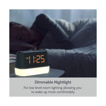 i-box MiniGlow Alarm Clock Radio With Night Light USB Charging Port LED Display - Black/Blue