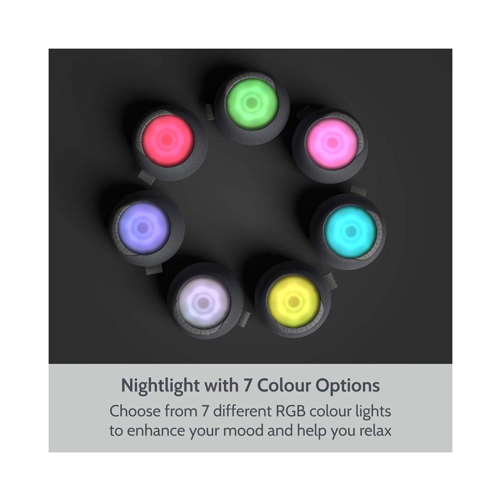i-box Serene White Noise Machine With Nightlight 15 Natural Sounds 2400mAh 10 Hours Playtime - Grey