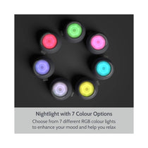 i-box Serene White Noise Machine With Nightlight 15 Natural Sounds 2400mAh 10 Hours Playtime - Grey