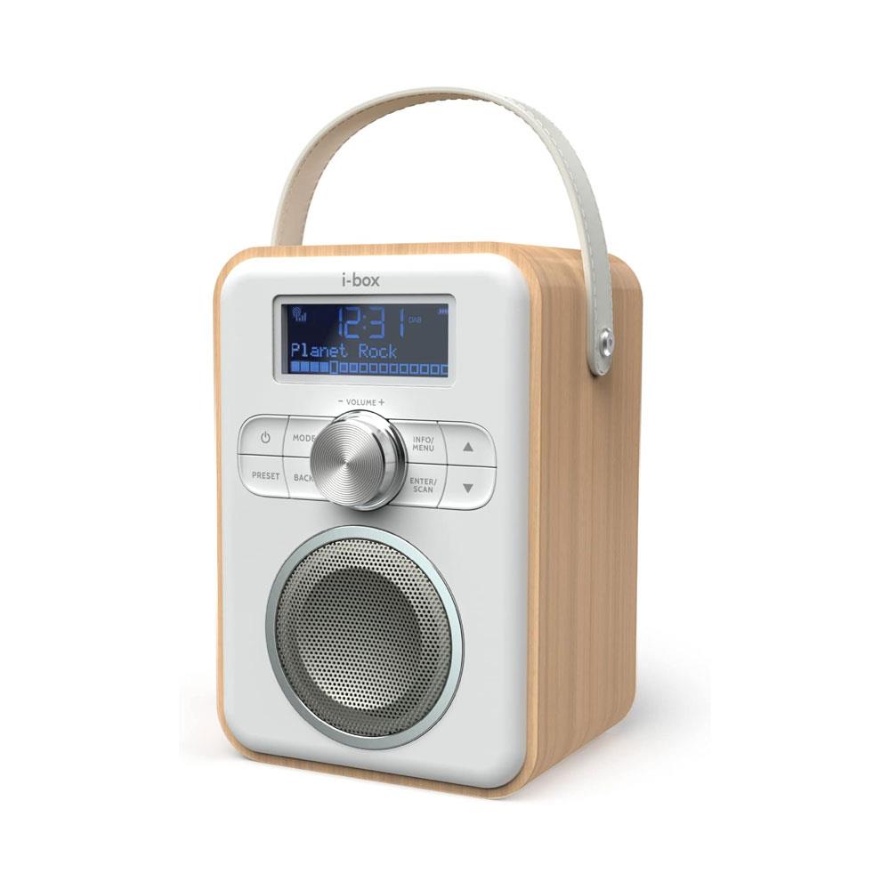 i-box Tune Portable DAB/DAB+/FM Portable Radio With Bluetooth USB Rechargeable - Oak