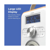 i-box Tune Portable DAB/DAB+/FM Portable Radio With Bluetooth USB Rechargeable - Oak