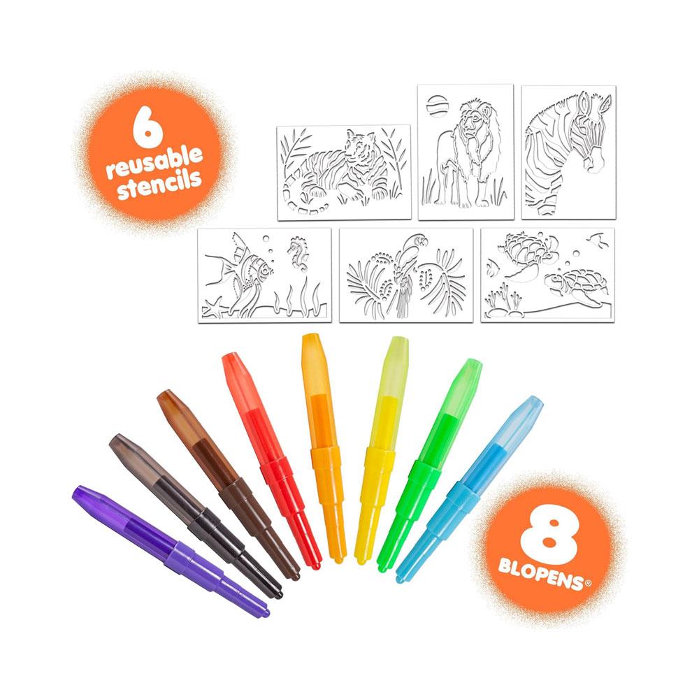 John Adams Blopens Animals Activity Set Create Fantastic Airbrush Pictures - Multicolour
