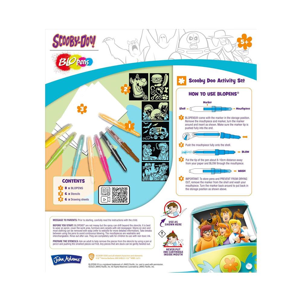 John Adams Blopens Scooby Doo Activity Set Blow Airbrush Effects ! - Multicolour
