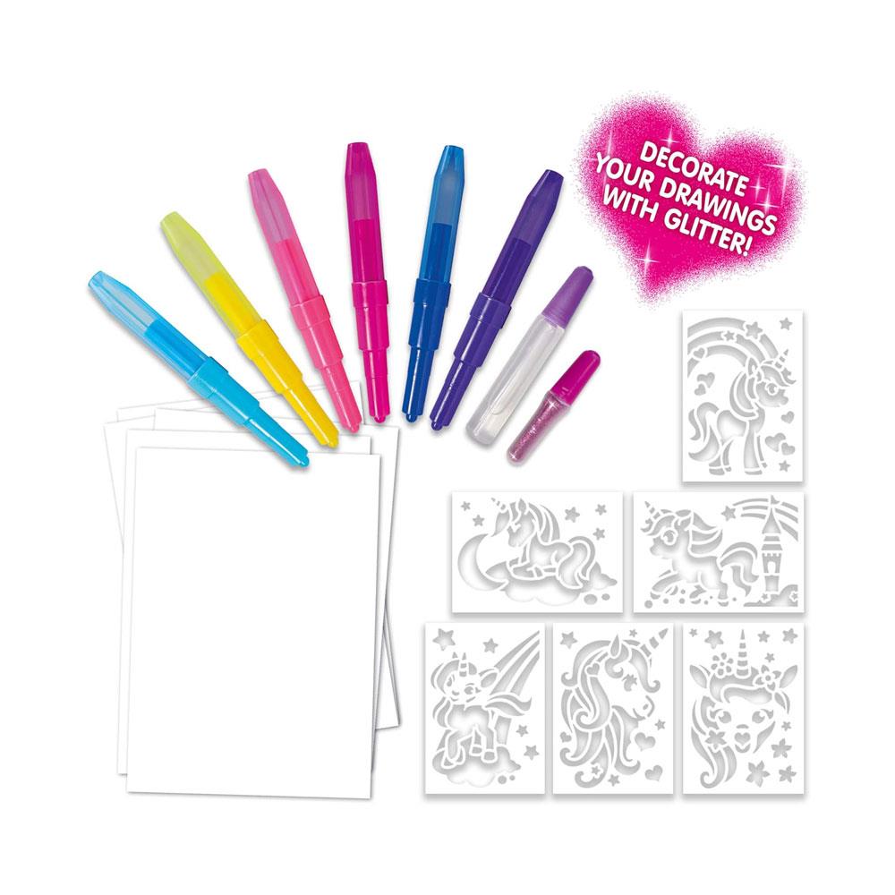 John Adams Blopens Sparkling Unicorn Activity Set Create Fantastic Airbrush Pictures - Multicolour Secondary image