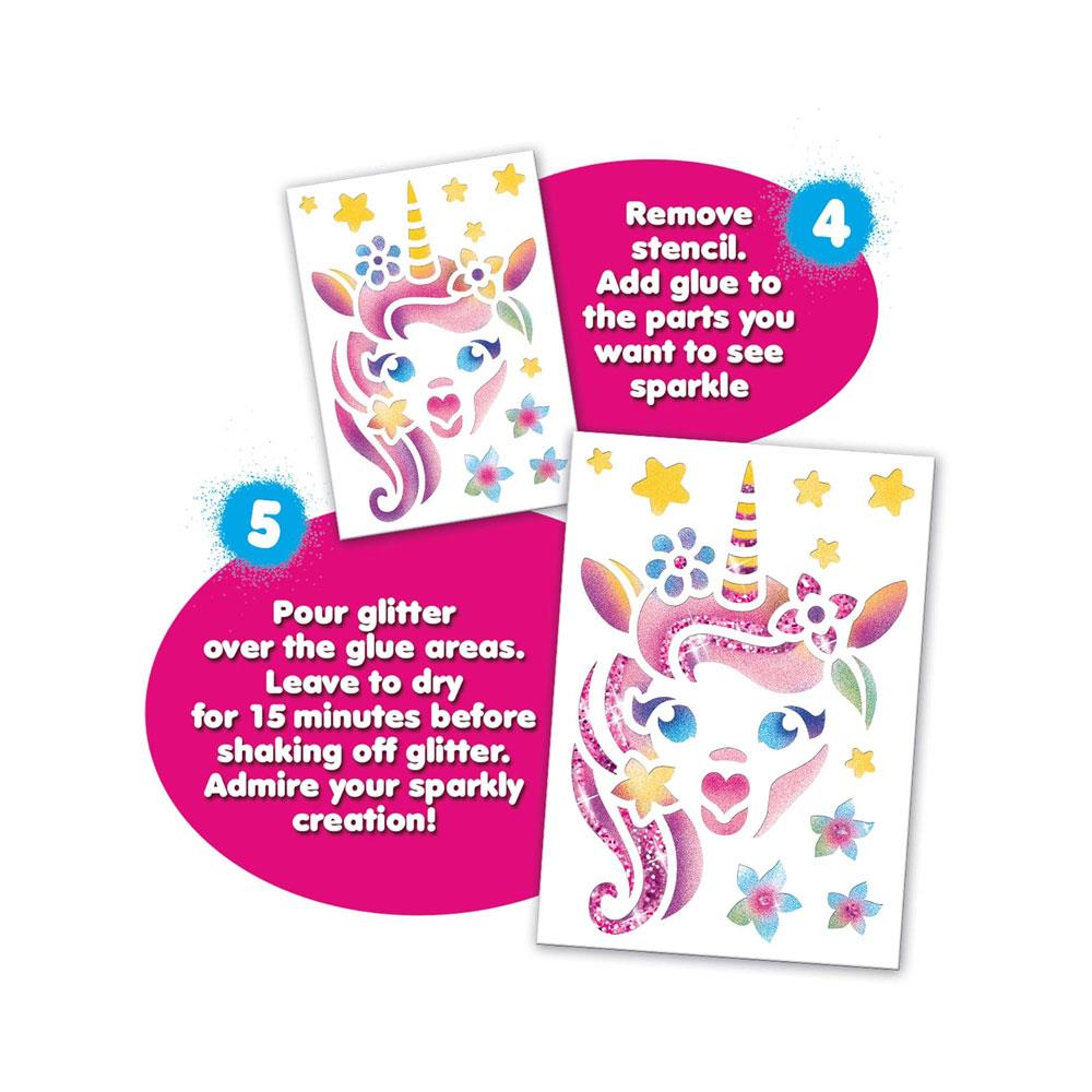 John Adams Blopens Sparkling Unicorn Activity Set Create Fantastic Airbrush Pictures - Multicolour