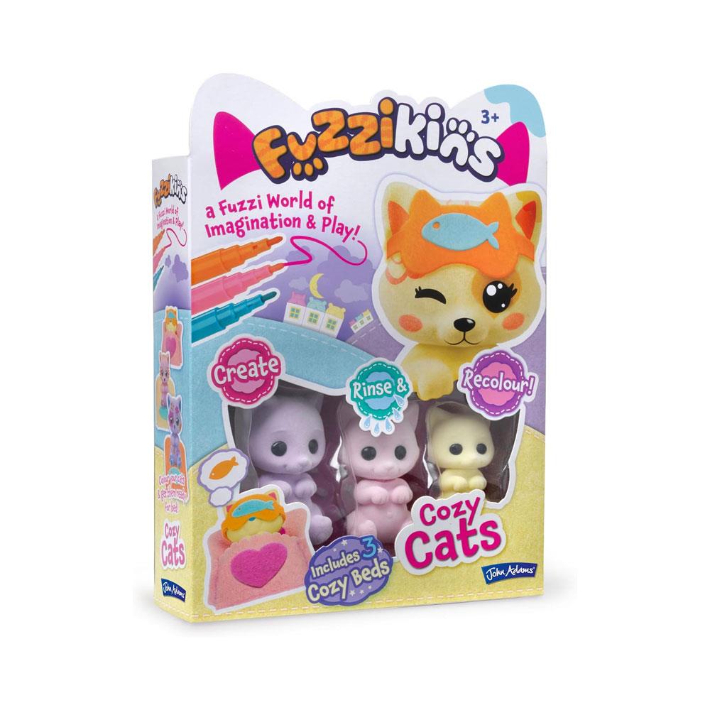 John Adams Fuzzikins Cozy Cats Doll Set - Multicolour Main image