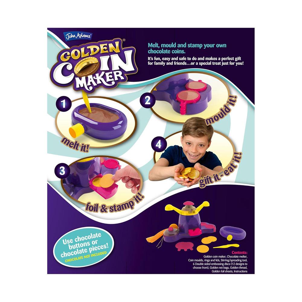 John Adams Golden Coin Maker Melt Wrap And Magically Stamp Your Own Coins ! Chocolate Not Included - Multicolour