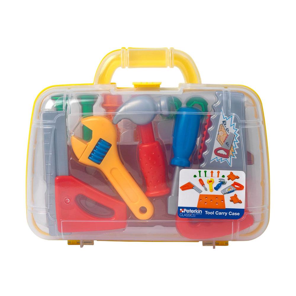 Peterkin Tool Carry Case Childrens Tool Set Role Play Toys 14 Piece - Multicolour