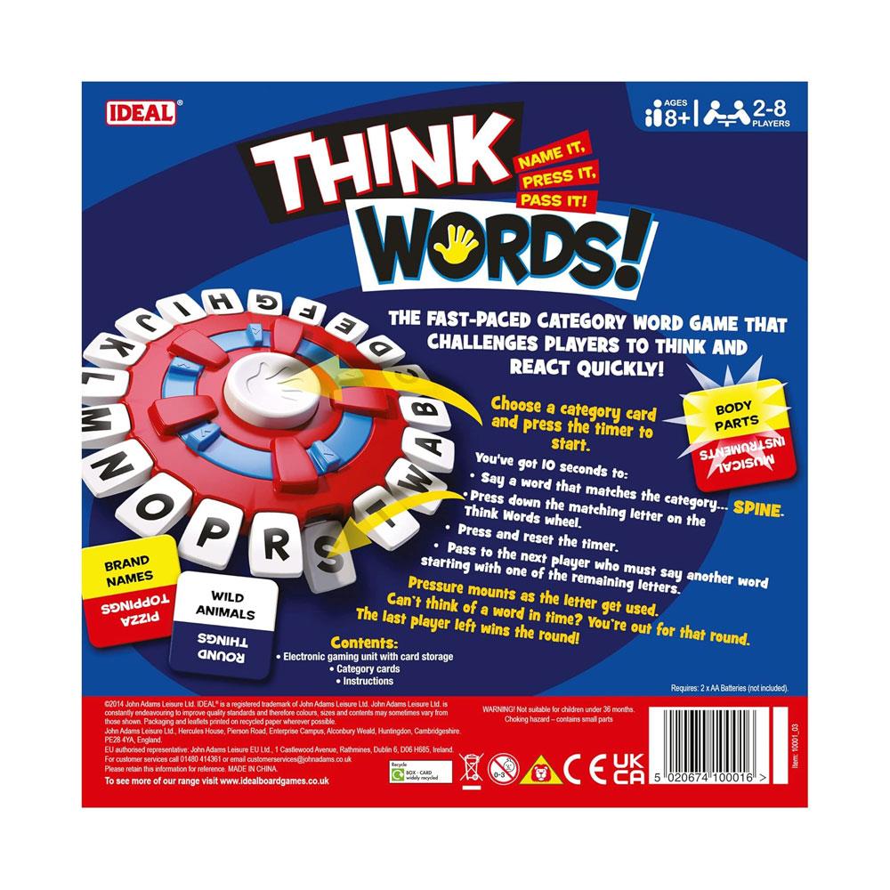 John Adams Ideal Think Words The Quick-Thinking Letter Pressing Family Game ! - Multicolour
