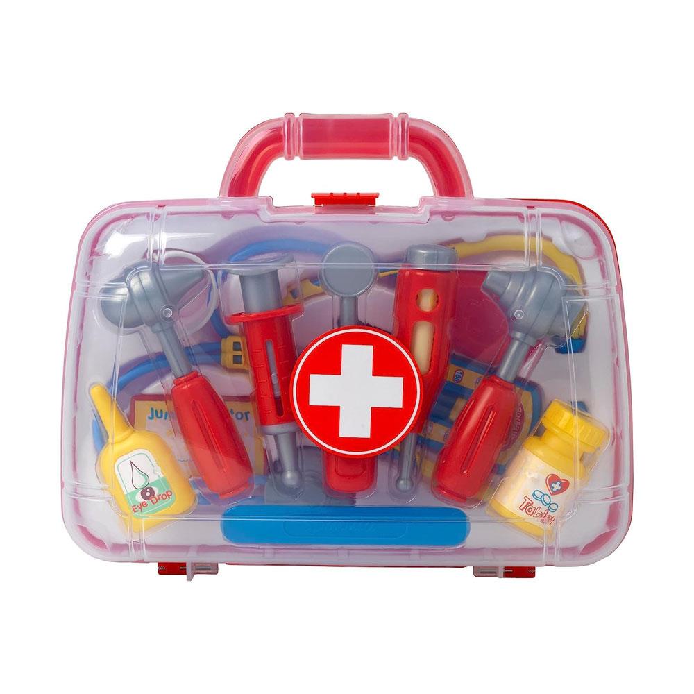Peterkin Classic Doctor's Medical Carry Case Toy Roleplay Toys 11 Piece - Multicolour