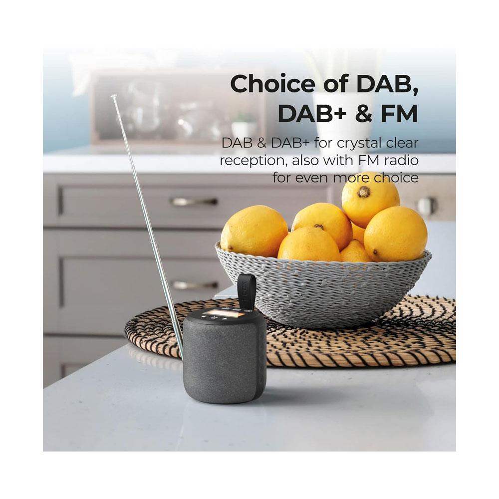 i-box Barrel Compact DAB/DAB+/FM Radio & Bluetooth Speaker - Black