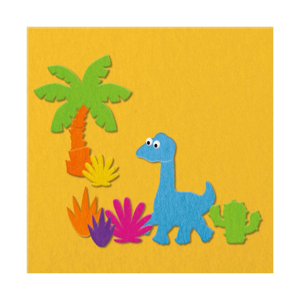 John Adams The Original Fuzzy Felt Dinosaur Set - Multicolour