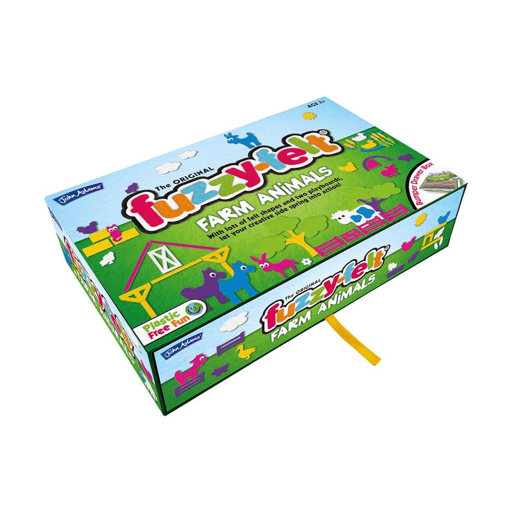 John Adams The Original Fuzzy Felt Farm Animals - Multicolour Main image