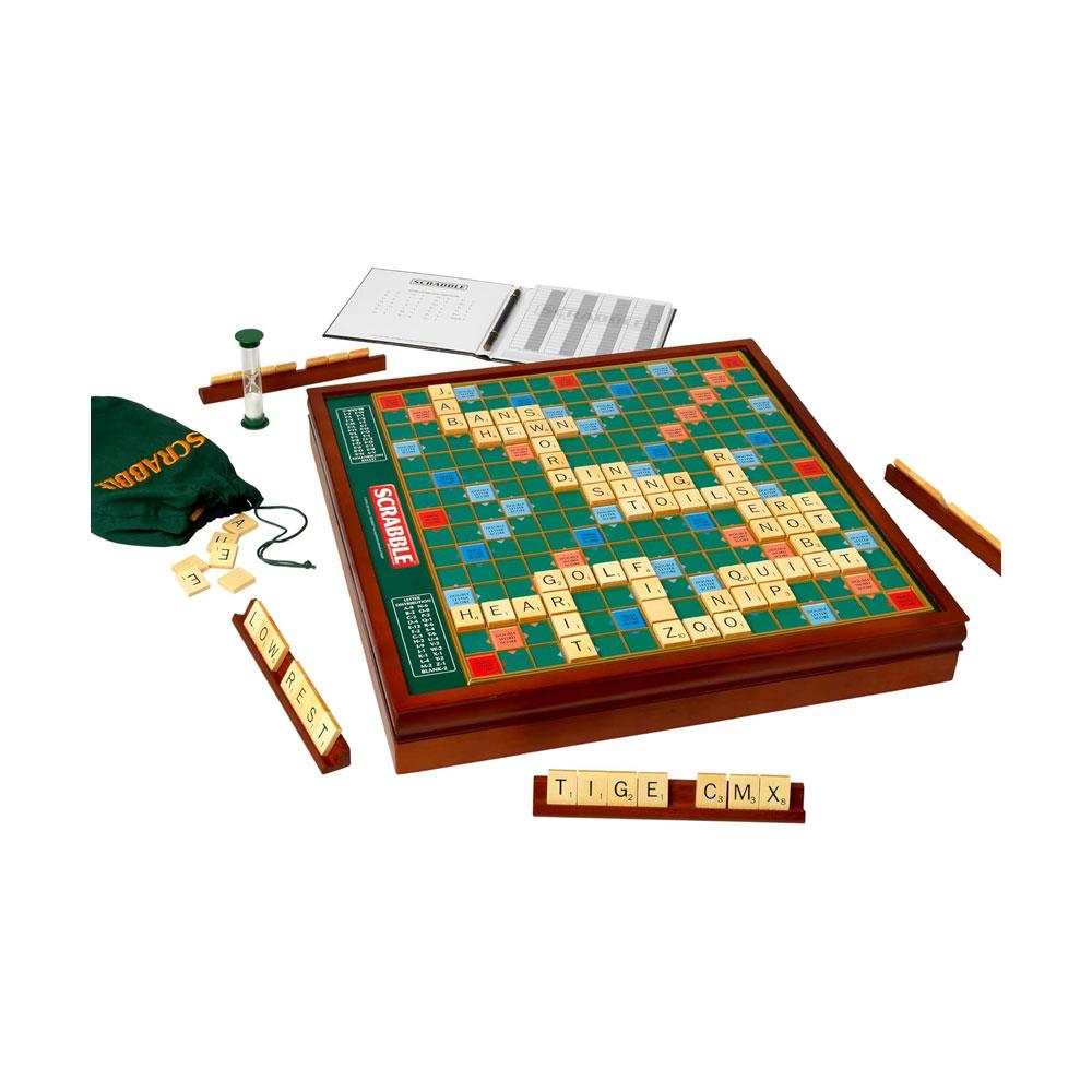 John Adams Tinderbox Games Scrabble Prestige Edition Board Game The Ultimate Gift of Words - Multicolour