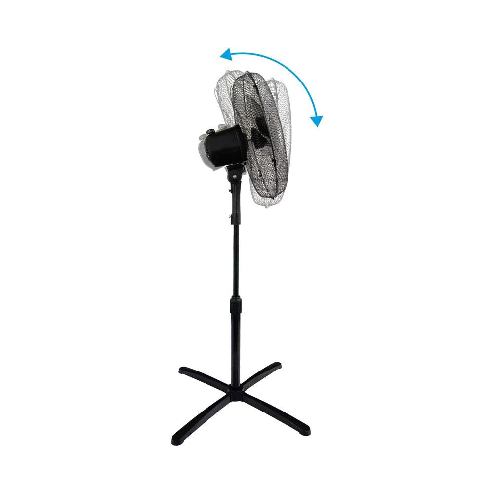Igenix 16 Inch Pedestal Fan Oscillation Function Adjustable Tilt Angle Height 3 Speed Settings 40 W - Black