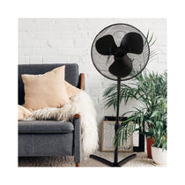 Igenix 16 Inch Pedestal Fan Oscillation Function Adjustable Tilt Angle Height 3 Speed Settings 40 W - Black