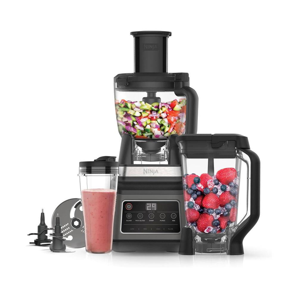 Ninja 3-In-1 Food Processor With Auto-IQ 5 Automatic Programs 1200W 2.1 Litres With 700ml Cup - Black & Silver Main image