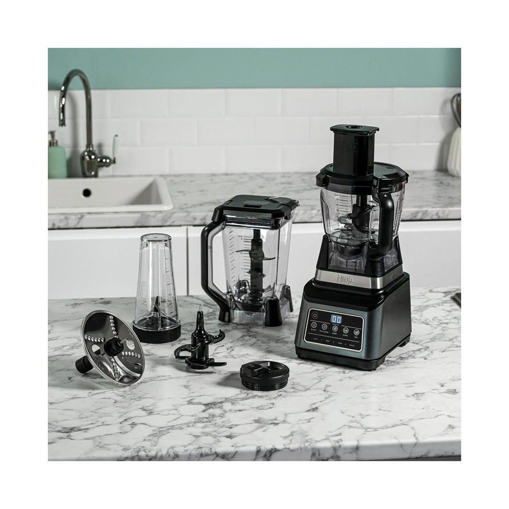 Ninja 3-In-1 Food Processor With Auto-IQ 5 Automatic Programs 1200W 2.1 Litres With 700ml Cup - Black & Silver