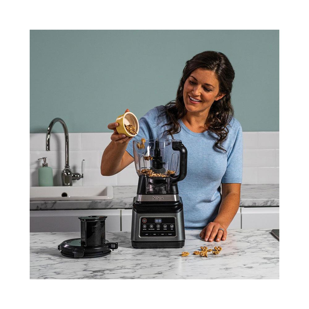 Ninja 3-In-1 Food Processor With Auto-IQ 5 Automatic Programs 1200W 2.1 Litres With 700ml Cup - Black & Silver