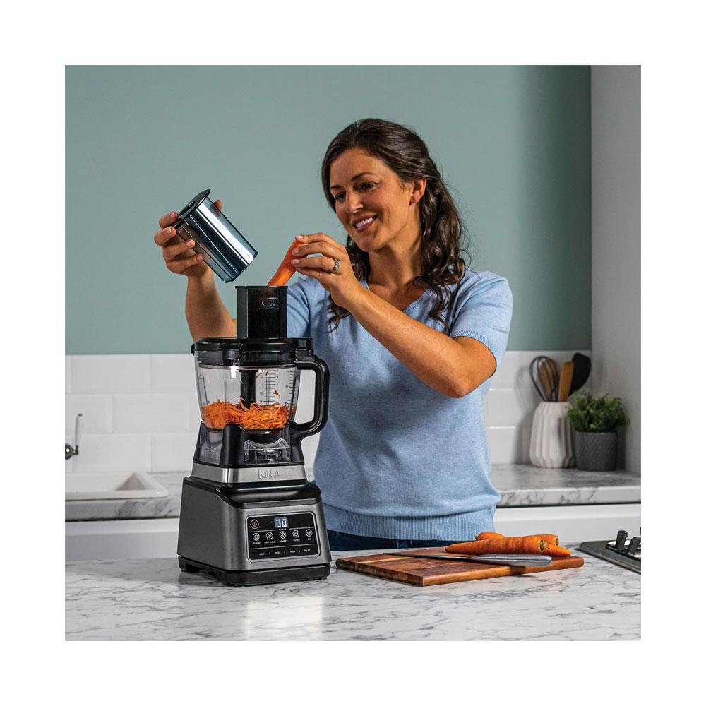 Ninja 3-In-1 Food Processor With Auto-IQ 5 Automatic Programs 1200W 2.1 Litres With 700ml Cup - Black & Silver
