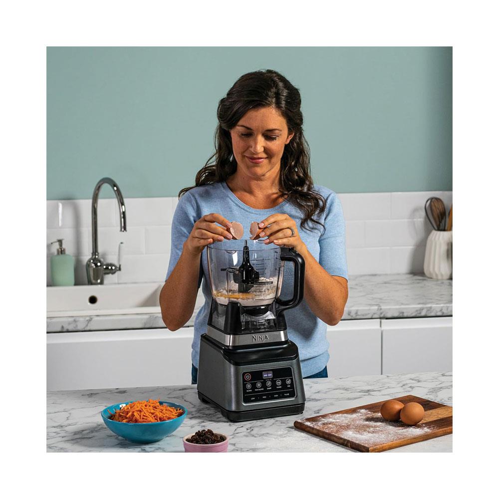 Ninja 3-In-1 Food Processor With Auto-IQ 5 Automatic Programs 1200W 2.1 Litres With 700ml Cup - Black & Silver