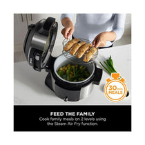 Ninja Foodi 11-In-1 Smart Lid Multi Cooker & Air Fryer With 11 Cooking Functions Stainless Steel 1460W 6 Litres - Black/Silver