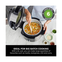 Ninja Foodi 11-In-1 Smart Lid Multi Cooker & Air Fryer With 11 Cooking Functions Stainless Steel 1460W 6 Litres - Black/Silver