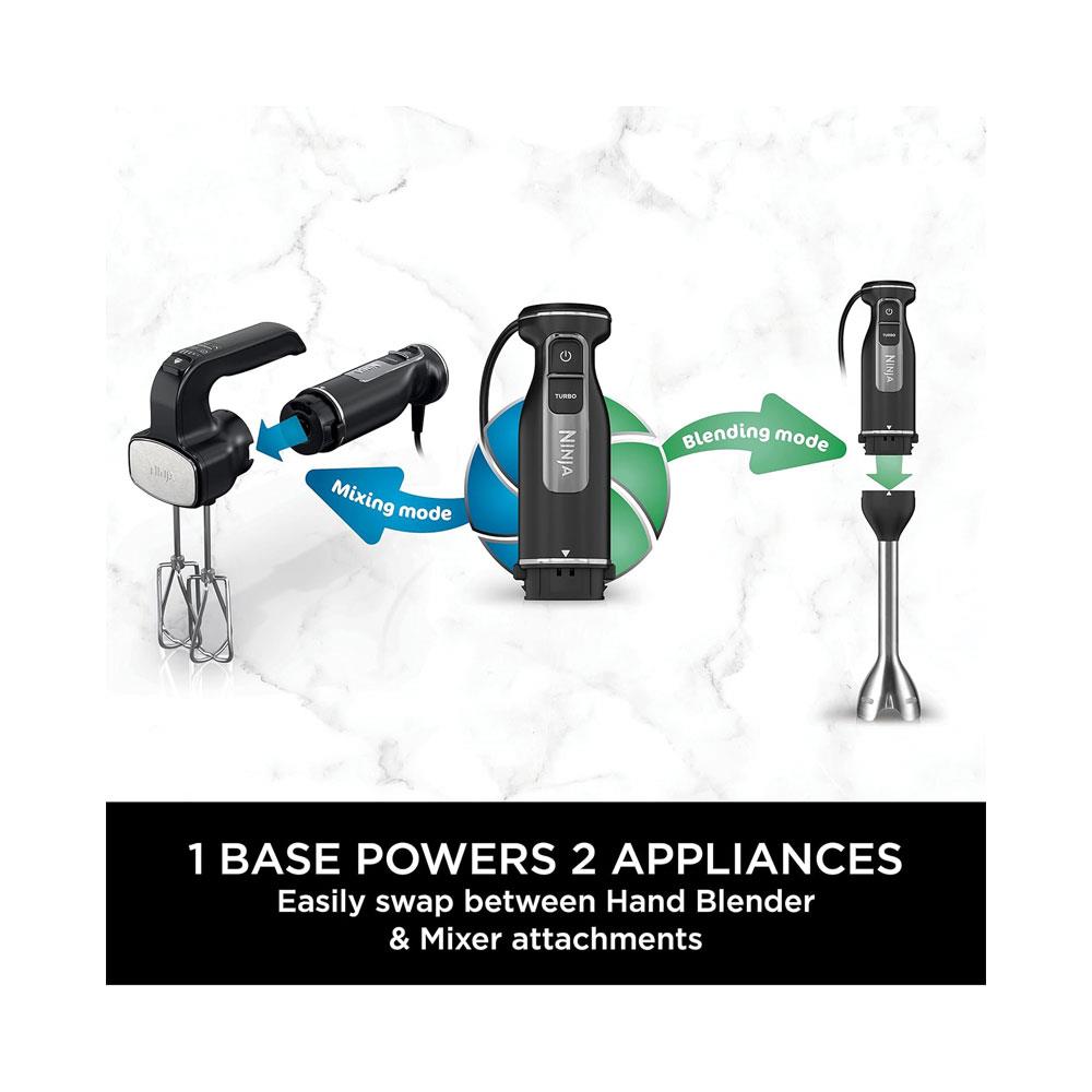 Ninja Foodi 2-In-1 Hand Blender & Hand Mixer Food Processor With 2 Attachments 850W - Black Secondary image
