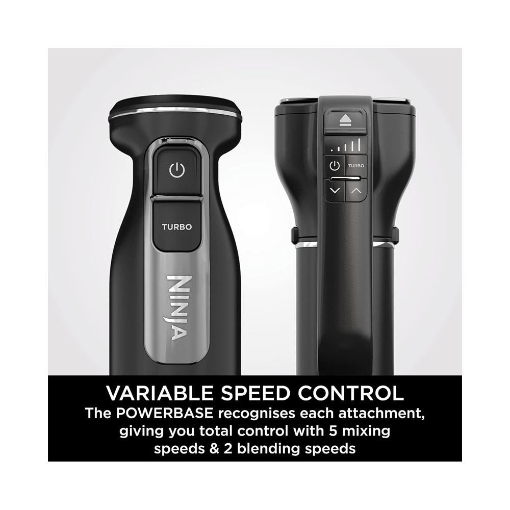 Ninja Foodi 2-In-1 Hand Blender & Hand Mixer Food Processor With 2 Attachments 850W - Black