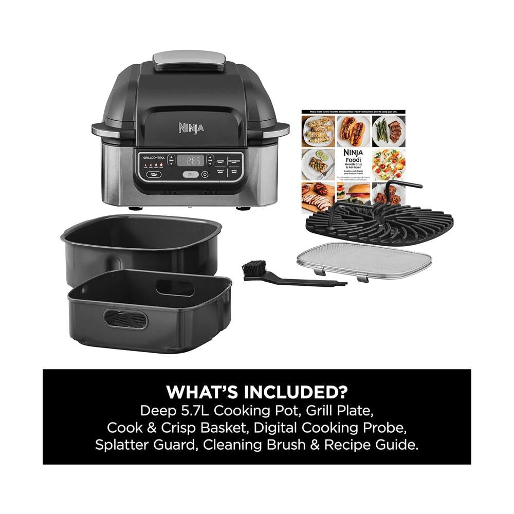 Ninja Foodi Health Grill & Air Fryer With Roast Bake & Dehydrate 1760W 5.7 Litres - Black