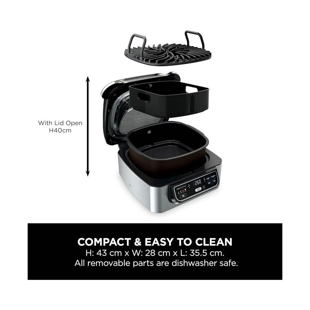 Ninja Foodi Health Grill & Air Fryer With Roast Bake & Dehydrate 1760W 5.7 Litres - Black