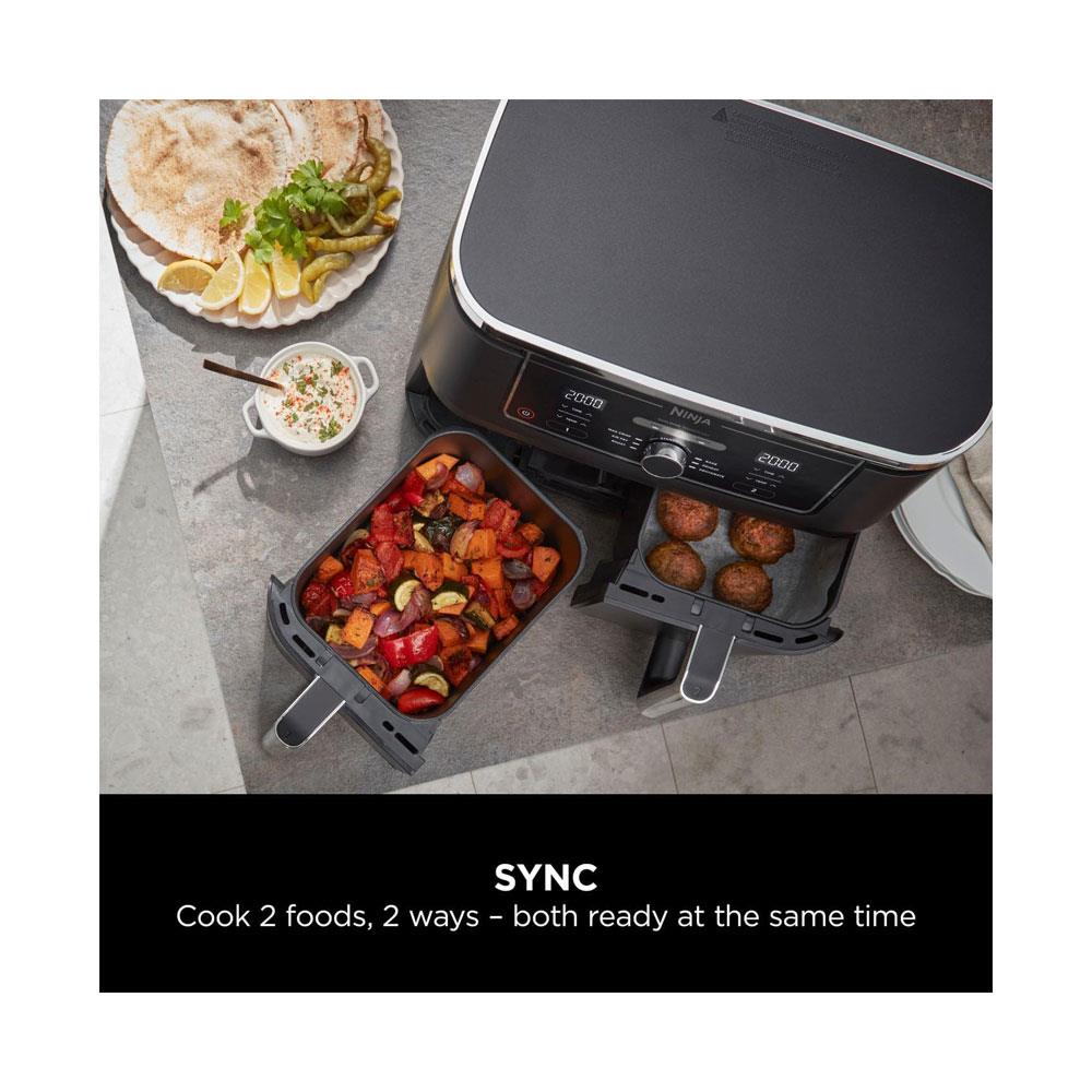 Ninja Foodi MAX Dual Zone Air Fryer Max Crisp Roast Bake Reheat And Dehydrate 2470W 9.5 Litres - Black