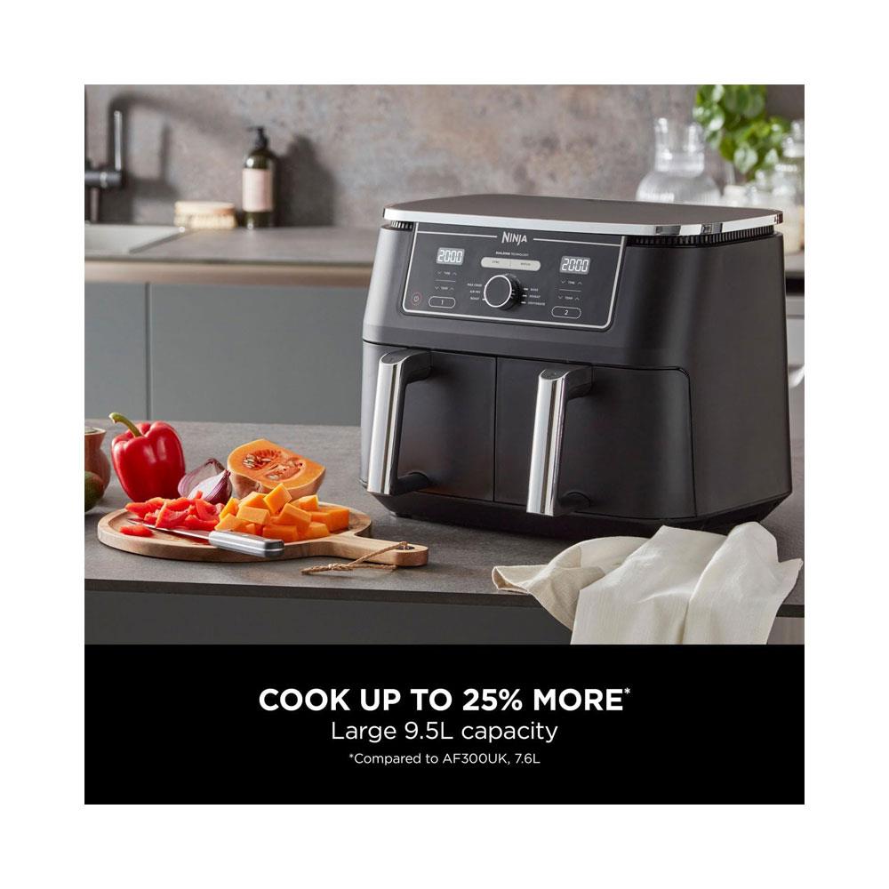 Ninja Foodi MAX Dual Zone Air Fryer Max Crisp Roast Bake Reheat And Dehydrate 2470W 9.5 Litres - Black